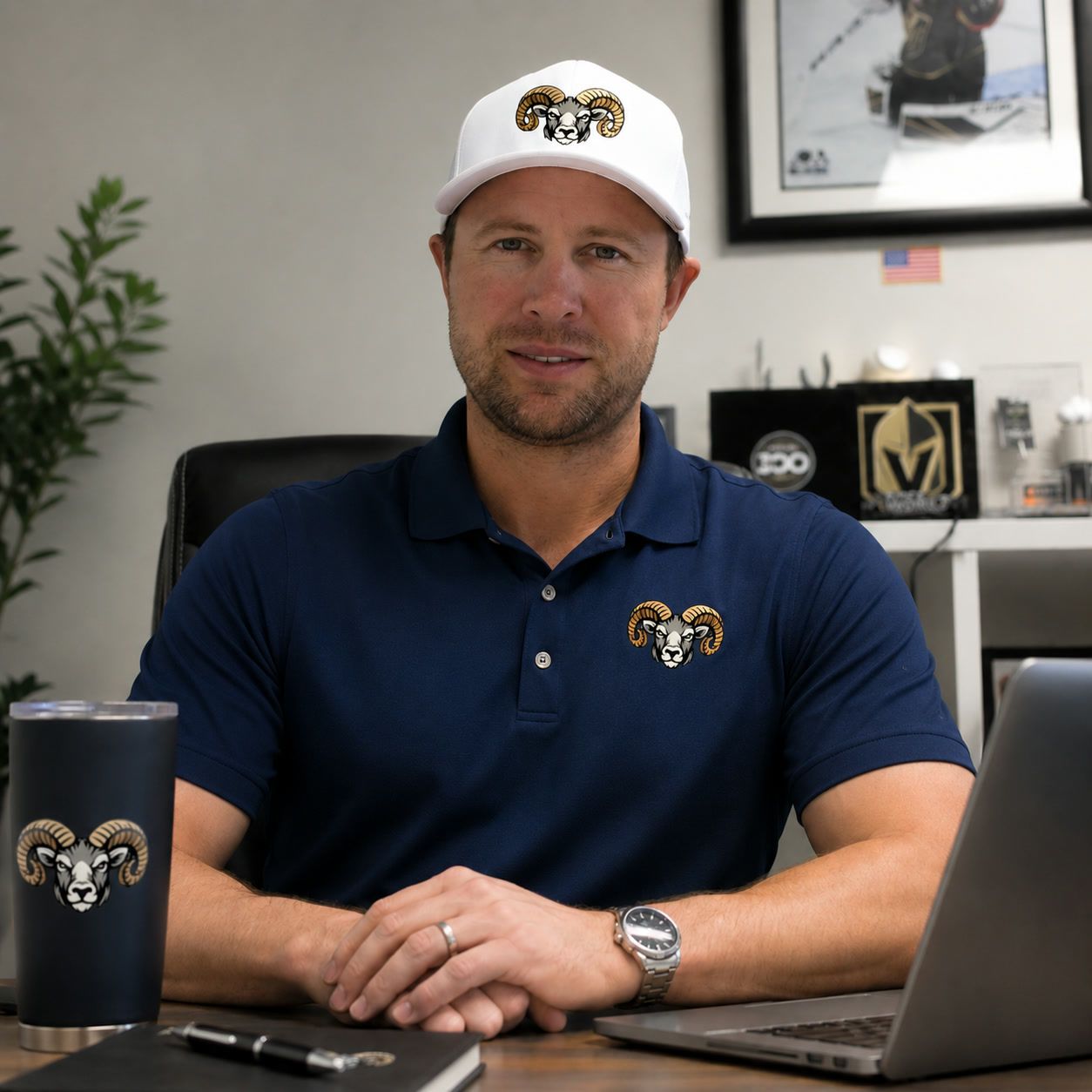 Steve Dodson, founder of Bighorn Threads, in a navy branded polo